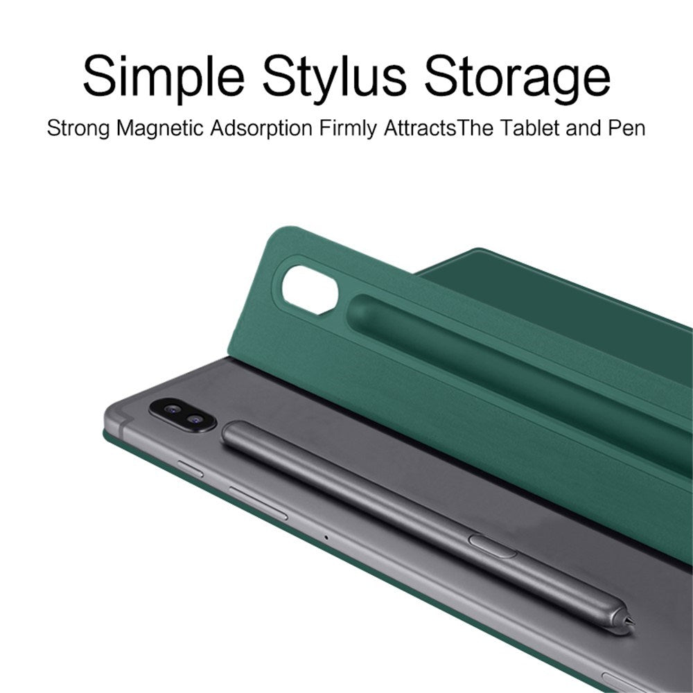 EIDERWOOD Samsung Galaxy Tab S8 / S7 Konstläder Flip Fodral m. Penn Hållare - Grön