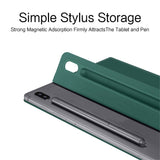 EIDERWOOD Samsung Galaxy Tab S8 / S7 Konstläder Flip Fodral m. Penn Hållare - Grön