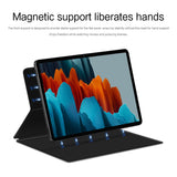 EIDERWOOD Samsung Galaxy Tab S8 / S7 Konstläder Flip Fodral m. Penn Hållare - Svart