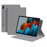 EIDERWOOD Samsung Galaxy Tab S8 / S7 Konstläder Flip Fodral m. Penn Hållare - Grå