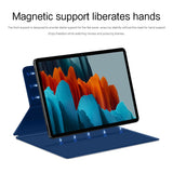 EIDERWOOD Samsung Galaxy Tab S8 / S7 Konstläder Flip Fodral m. Penn Hållare - Blå