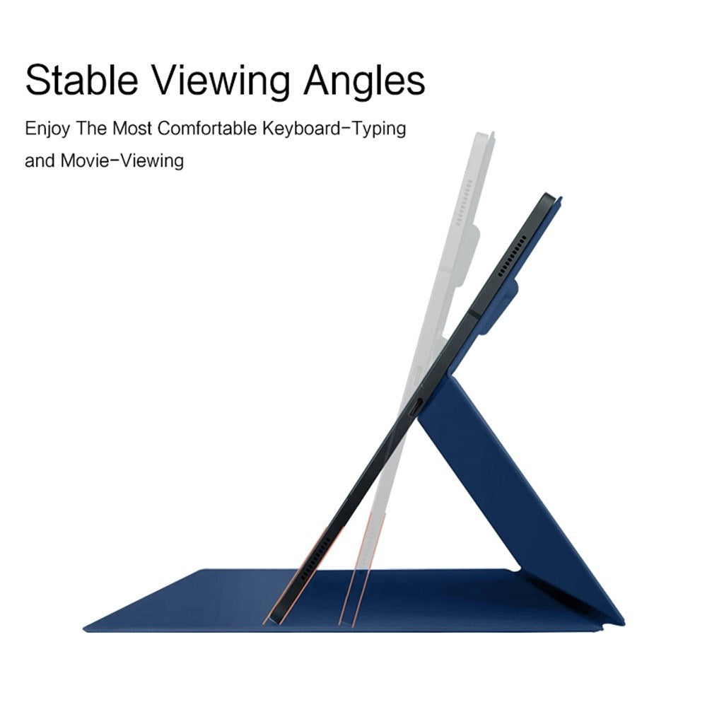 EIDERWOOD Samsung Galaxy Tab S8 / S7 Konstläder Flip Fodral m. Penn Hållare - Blå