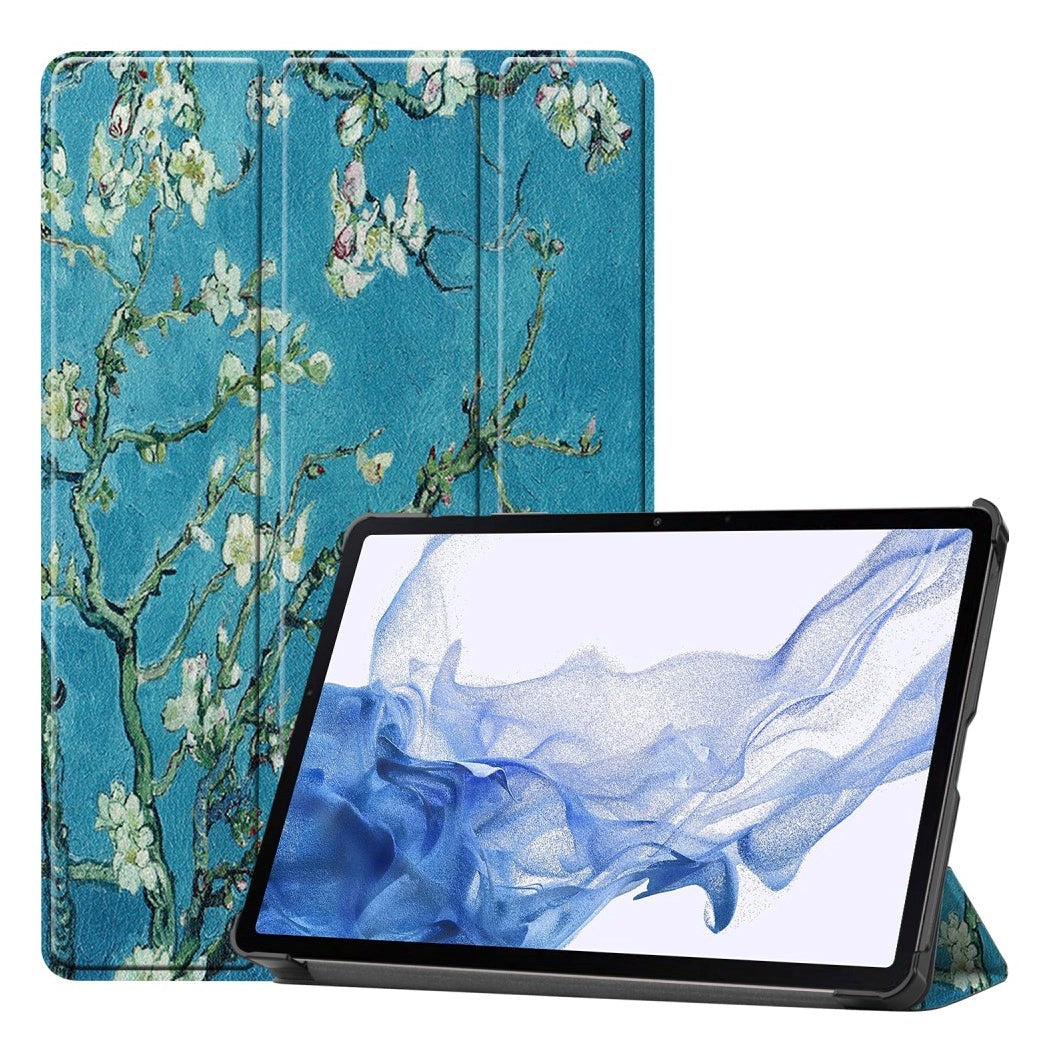 Samsung Galaxy Tab S9 Fodral i Läderimitation - Blomgrenar