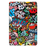 Samsung Galaxy Tab A9 Tri-Fold Tri-Fold Konstläder Fodral med Sleep-Wake Funktion - Graffiti