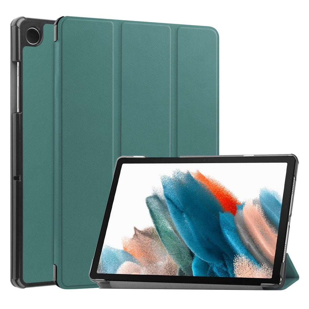 Samsung Galaxy Tab A9 Tri-Fold Läder Fodral med Stativfunktion - Grön