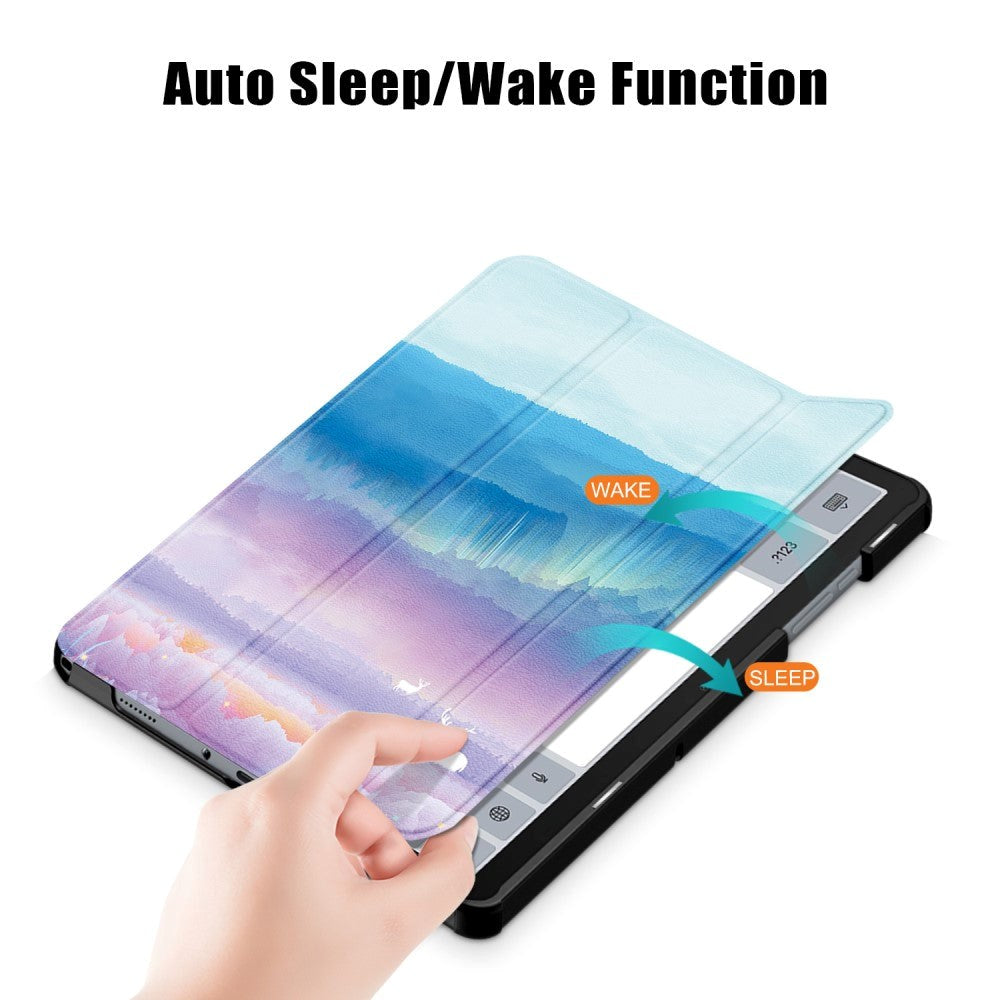 Samsung Galaxy Tab A9+ (Plus) Tri-Fold Konstläder Fodral med Sleep-Wake Funktion - Kronhjort