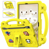 EIDERWOOD Samsung Galaxy Tab S11 / S10 Lite / S10 FE / S9 FE / S9 / S8 / S7 Barnskal med Stativ & Handhållare - Gul