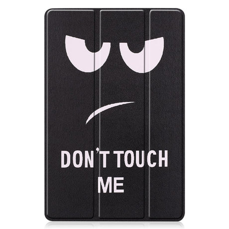 Samsung Galaxy Tab S9 FE Tri-Fold Konstläder Fodral med Pennhållare - "Don't Touch Me"