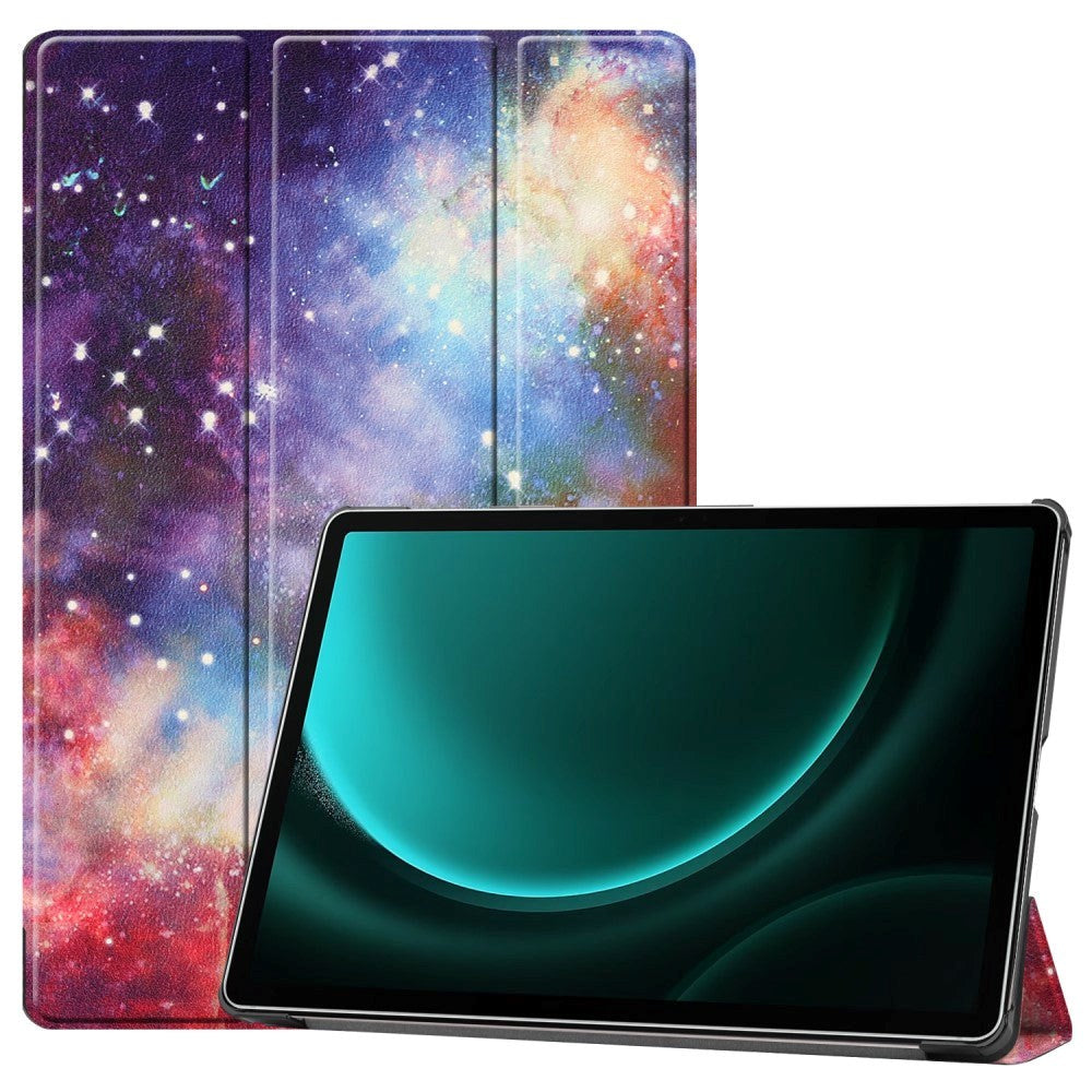 Samsung Galaxy Tab S9 FE+ (Plus) Tri-Fold Konstläder Fodral med Pennhållare - Galaxy