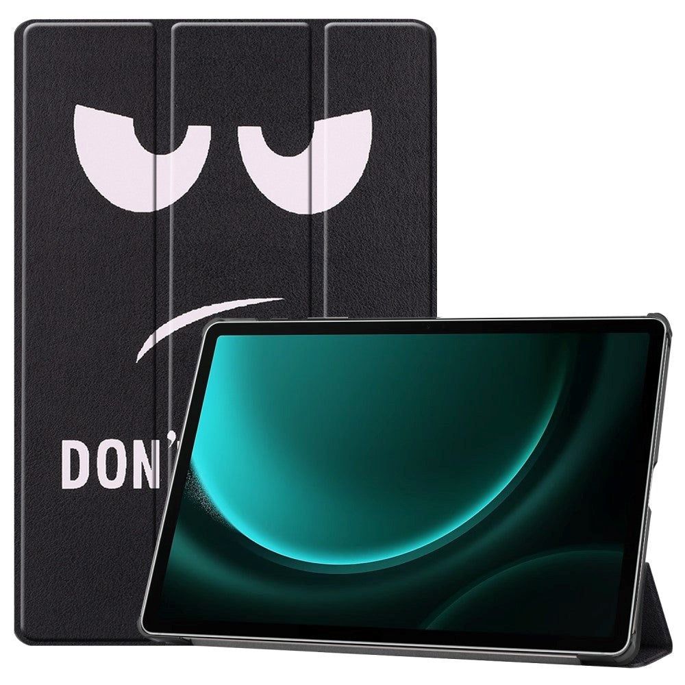 Samsung Galaxy Tab S9 FE+ (Plus) Tri-Fold Konstläder Fodral med Pennhållare - "Don't Touch Me"