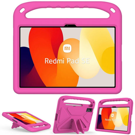 EIDERWOOD Xiaomi Redmi Pad SE Anti-Drop Tablett Skal med Handtag och Stativfunktion - Rosa