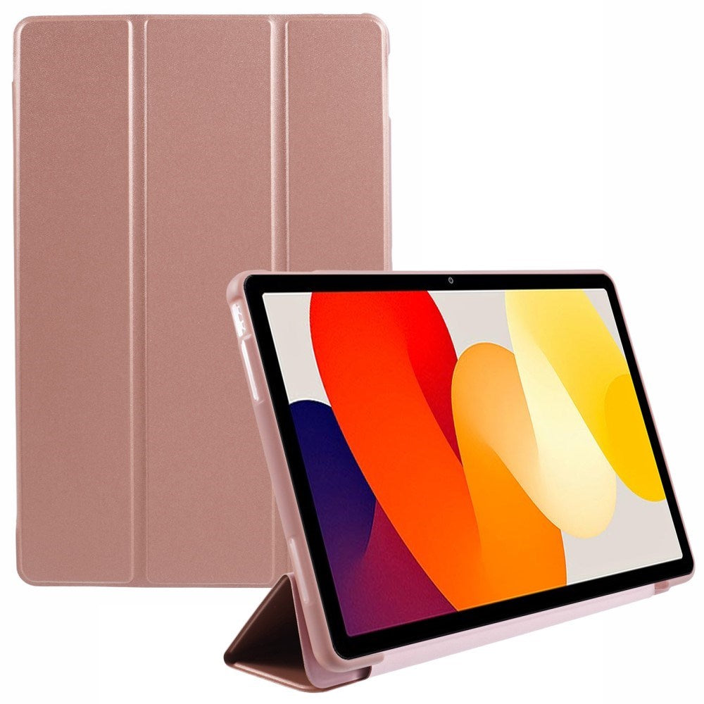 EIDERWOOD Xiaomi Redmi Pad SE Tri-Fold Konstläder Fodral - Rose Gold