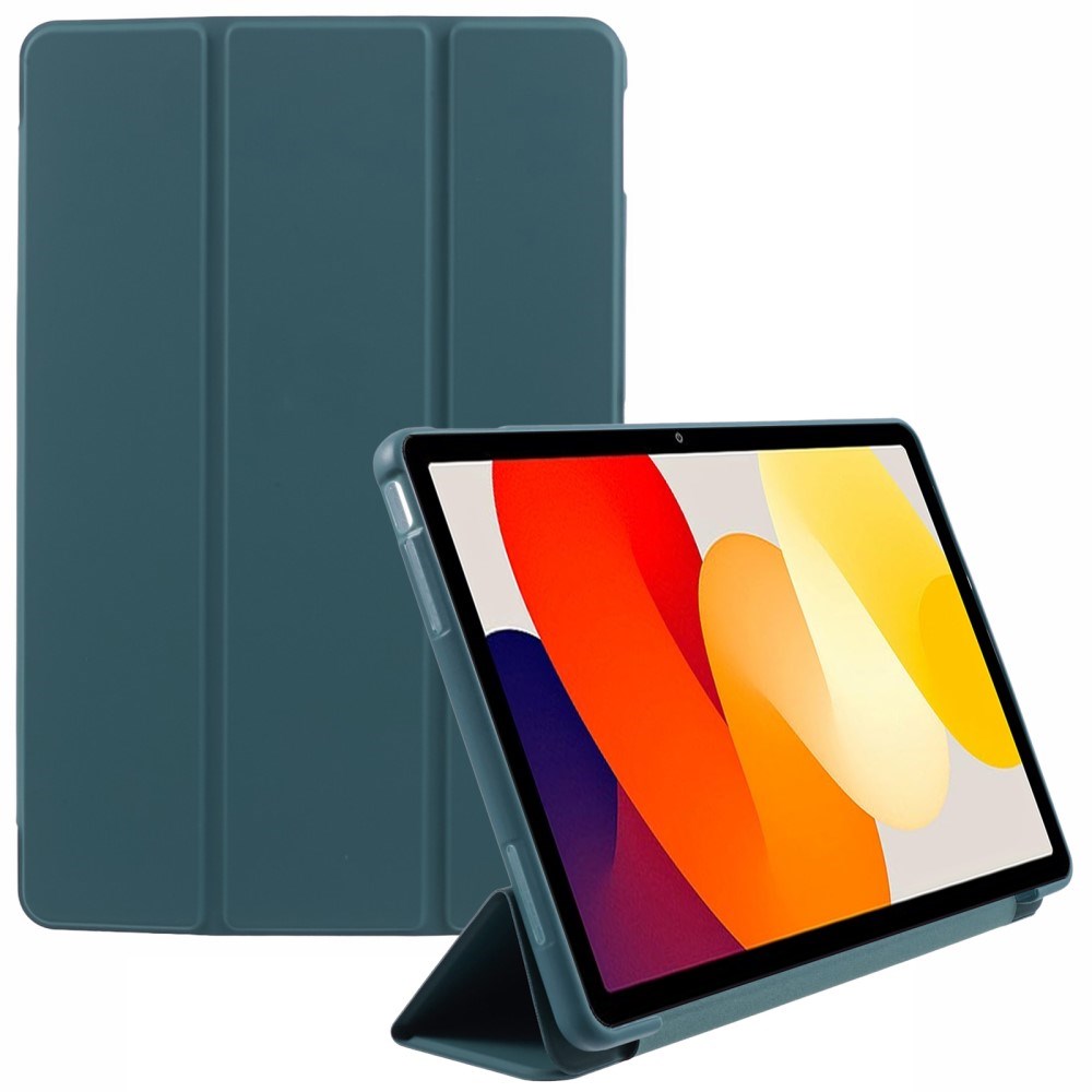 EIDERWOOD Xiaomi Redmi Pad SE Tri-Fold Konstläder Fodral - Mörkgrön