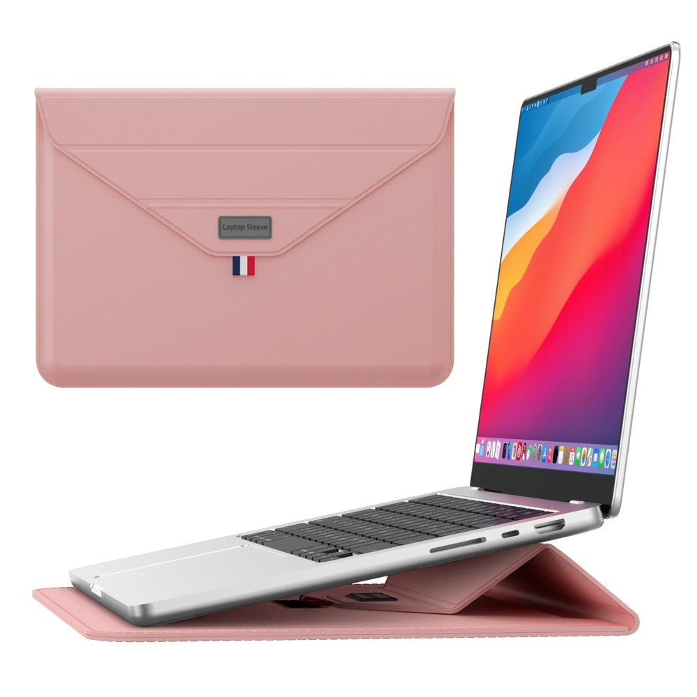 Bärbar Dator / MacBook-Sleeve 13-14" (32 x 24 cm) med Tri-fold Stand Function - Pink