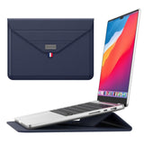 Bärbar Dator / MacBook-Sleeve 13-14" (32 x 24 cm) med Tri-fold Stand Function - Blå