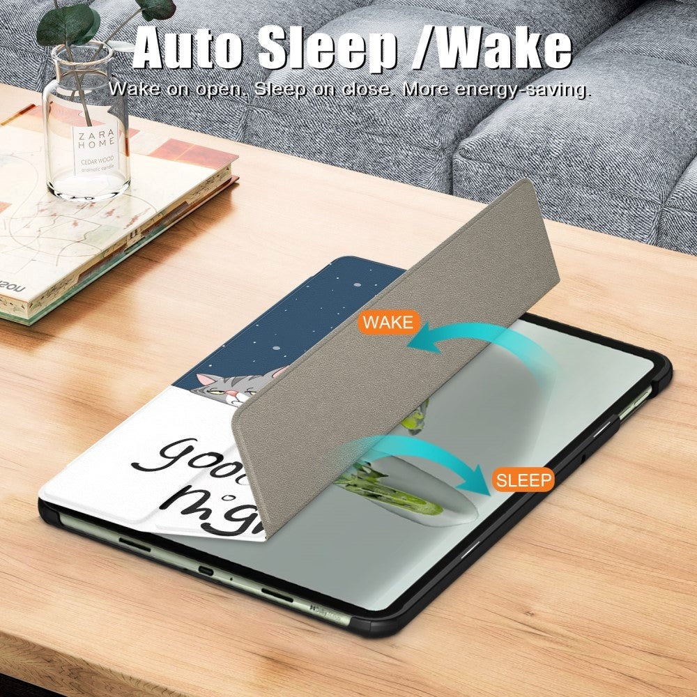 OnePlus Pad Go PU-Läder Fodral med Tri-Fold Stand & Wake-up Funktion - "Good Night"