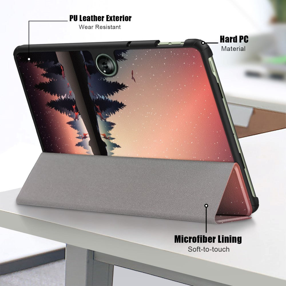 OnePlus Pad Go PU-Läder Fodral med Tri-Fold Stand & Wake-up Funktion - Skog