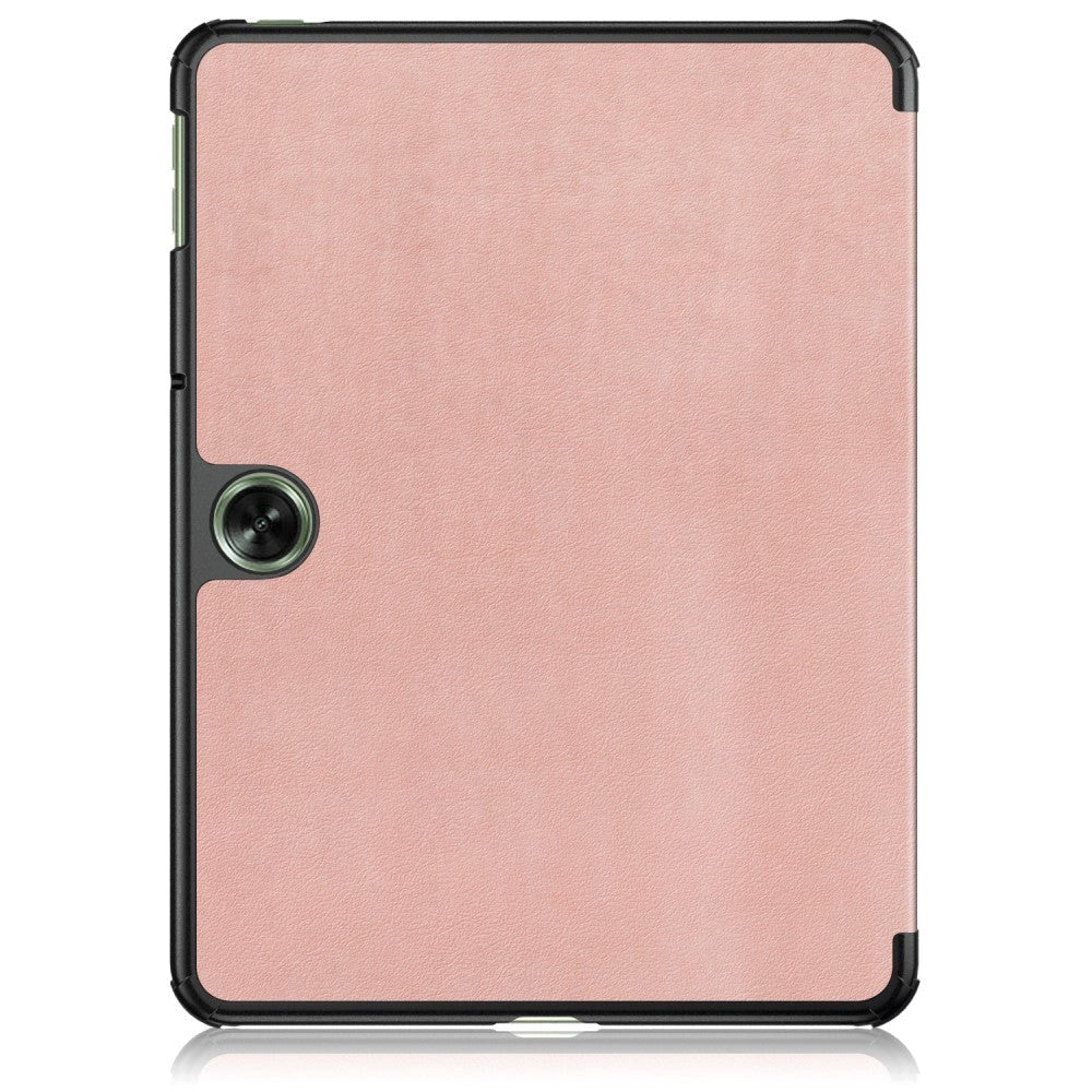 OnePlus Pad Go Tri-Fold Konstläder Fodral med Stativfunktion - Rose Gold