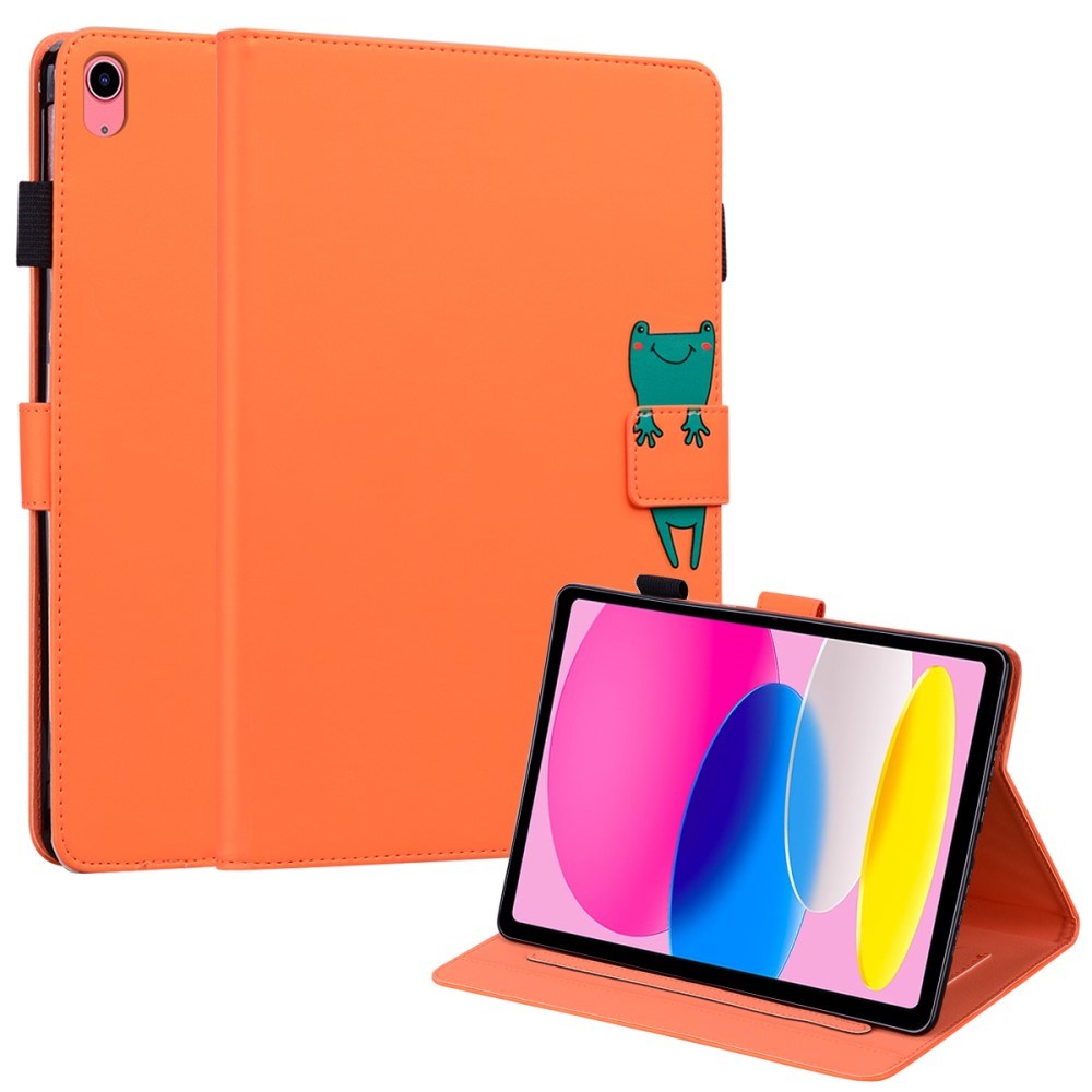 iPad 10.9" ( 2022) Flip Fodral i Läder med Djurmotiv - Orange