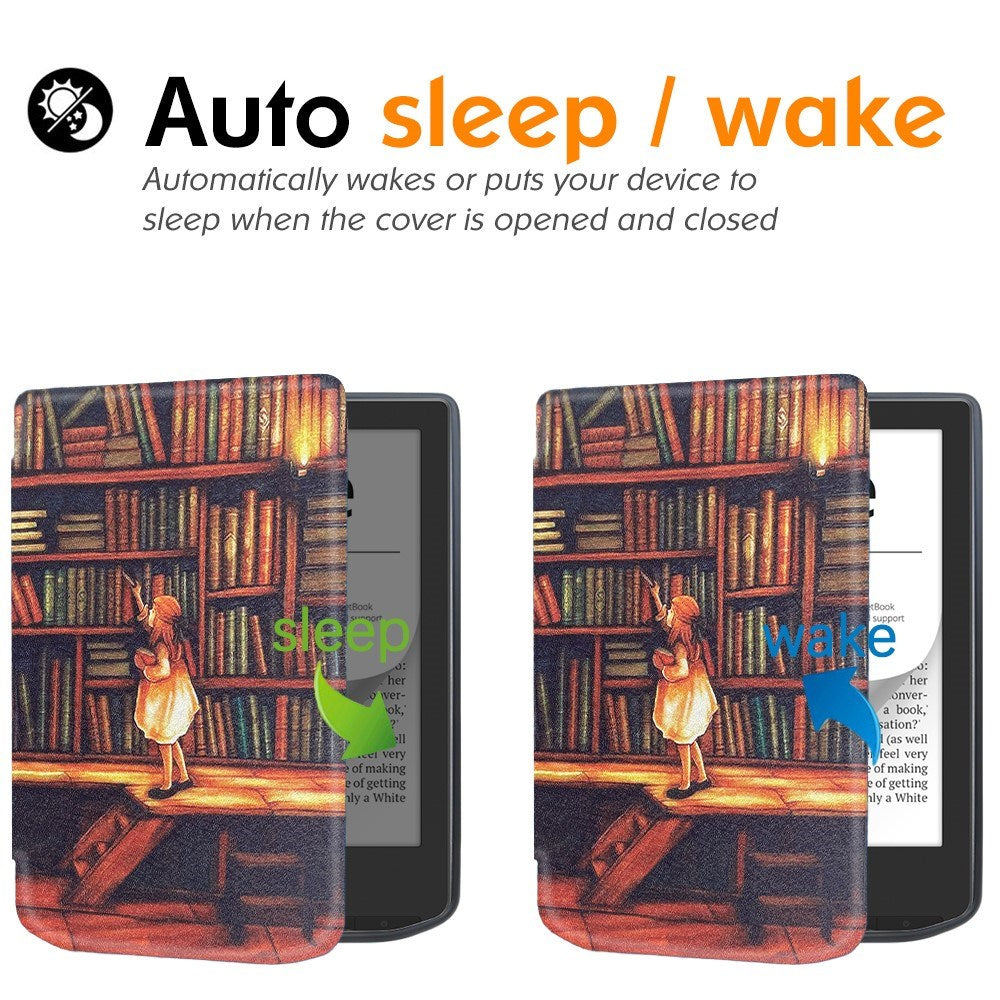 Pocketbook Verse Pro Fodral i Konstläder med Sleep-Wake Funktion - Bibliotek