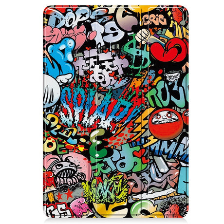 EIDERWOOD Xiaomi Pad 6S Pro Tri-Fold Tri-Fold Konstläder Fodral med Sleep-Wake Funktion - Graffiti