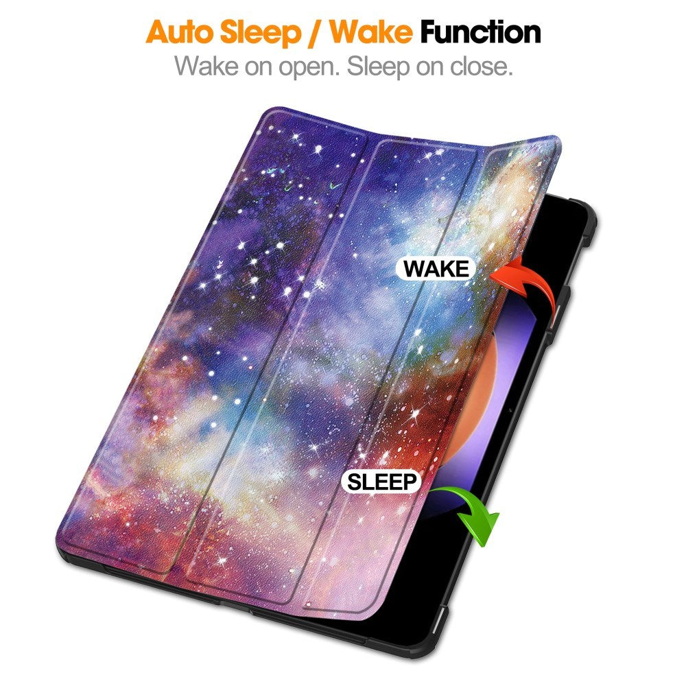 EIDERWOOD Xiaomi Pad 6S Pro Tri-Fold Tri-Fold Konstläder Fodral med Sleep-Wake Funktion - Galaxy