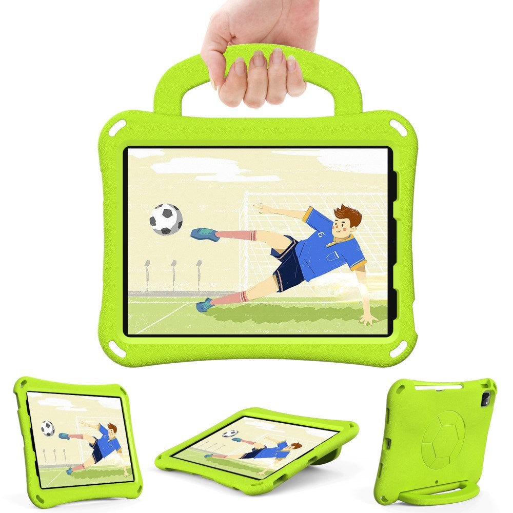 EIDERWOOD iPad Air 10.9" (2022 / 2020) / Pro 11" (2024-2018) Barnskal - Fotboll - Stativ & Handtag - Grön