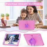 EIDERWOOD iPad 10,2" (2021 / 2020 / 2019) Unicorn Kickstand Barnskal - Rosa / Lila