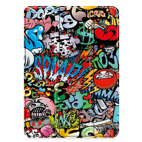 EIDERWOOD iPad Pro 11" (2024) Tri-Fold Tri-Fold Konstläder Fodral med Sleep-Wake Funktion - Graffiti