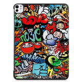 EIDERWOOD iPad Pro 11" (2024) Tri-Fold Tri-Fold Konstläder Fodral med Sleep-Wake Funktion - Graffiti