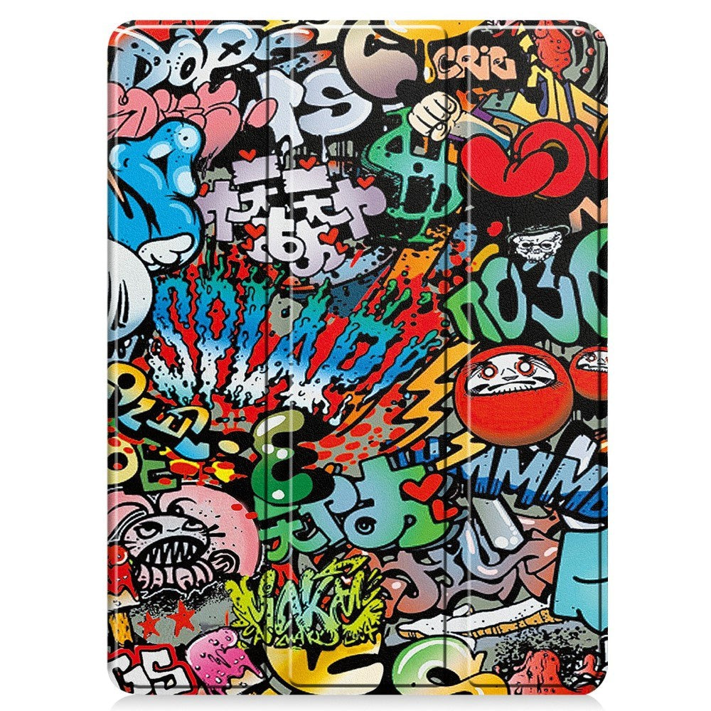 EIDERWOOD iPad Pro 11" (2024) Tri-Fold Konstläder Fodral m. Vakna / Sömn Funktion - Graffiti