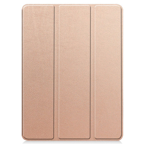 EIDERWOOD iPad Pro 11" (2024) Tri-fold Konst Läder Fodral med Apple Pencil Hållare - Rose Gold