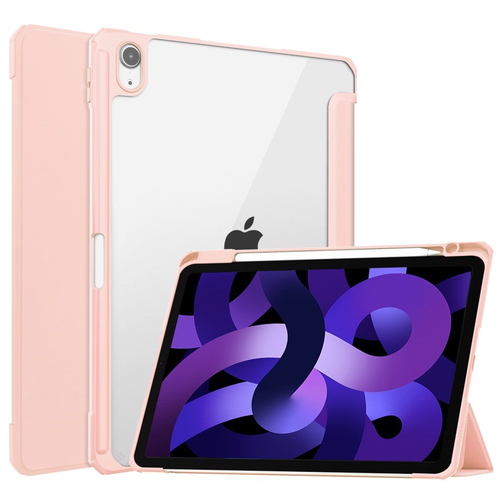 EIDERWOOD iPad Air 11" (2024) Hybrid Flip Fodral med Pennhållare - Pink & Genomskinlig