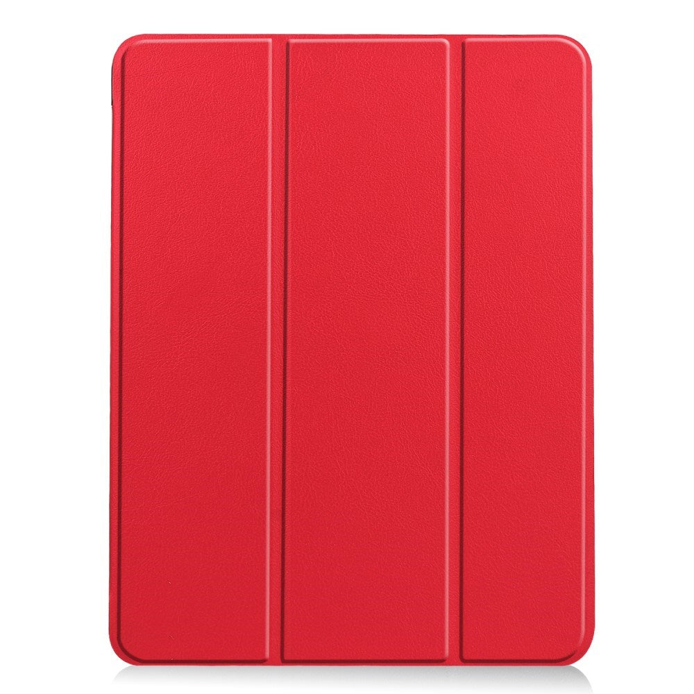 EIDERWOOD iPad Air 11" (2024) Litchi Tri-fold Läder Fodral med Apple Pencil Hållare - Röd