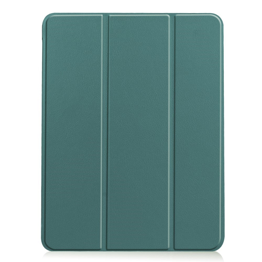 EIDERWOOD iPad Air 11" (2024) Litchi Tri-fold Läder Fodral med Apple Pencil Hållare - Grön