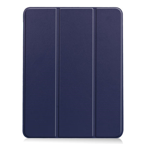 EIDERWOOD iPad Air 11" (2024) Litchi Tri-fold Läder Fodral med Apple Pencil Hållare - Mörkblå