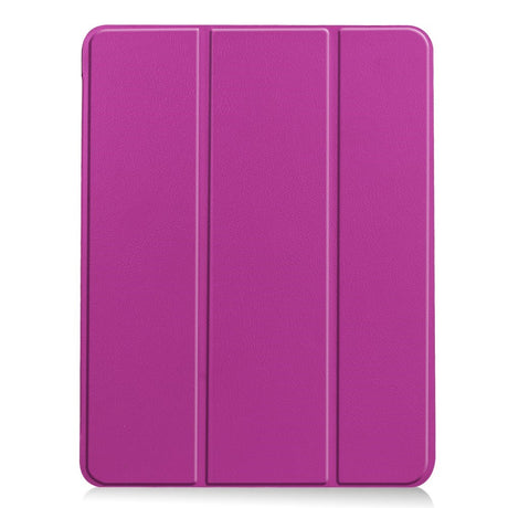 EIDERWOOD iPad Air 11" (2024) Litchi Tri-fold Läder Fodral med Apple Pencil Hållare - Lila