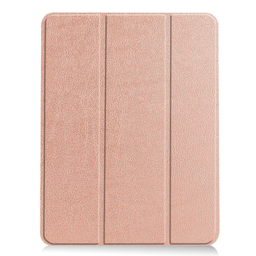 EIDERWOOD iPad Air 11" (2024) Litchi Tri-fold Läder Fodral med Apple Pencil Hållare - Rose Gold