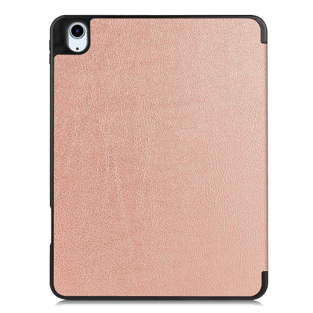 EIDERWOOD iPad Air 11" (2024) Litchi Tri-fold Läder Fodral med Apple Pencil Hållare - Rose Gold