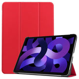 EIDERWOOD iPad Air 11" (2024) Litchi Tri-Fold Läder Fodral - Röd