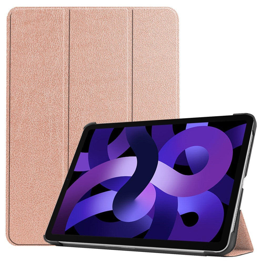 EIDERWOOD iPad Air 11" (2024) Litchi Tri-Fold Läder Fodral - Rose Gold