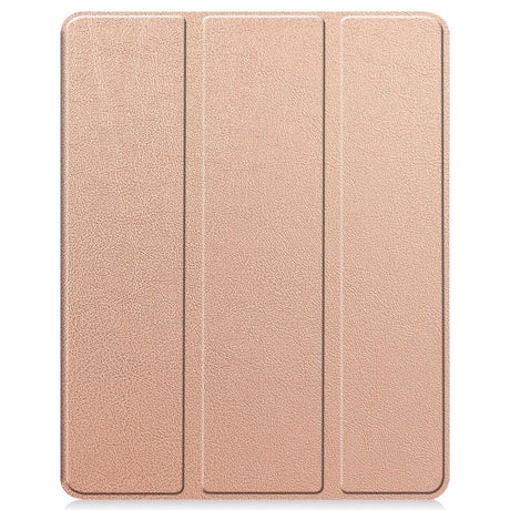 EIDERWOOD iPad Air 13" (2024) Tri-fold Konst Läder Fodral med Apple Pencil Hållare - Rose Gold