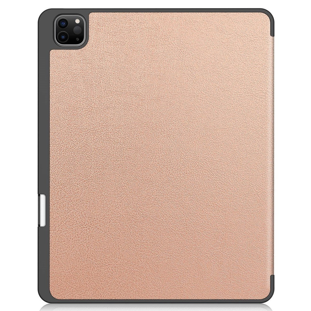 EIDERWOOD iPad Air 13" (2024) Tri-fold Konst Läder Fodral med Apple Pencil Hållare - Rose Gold