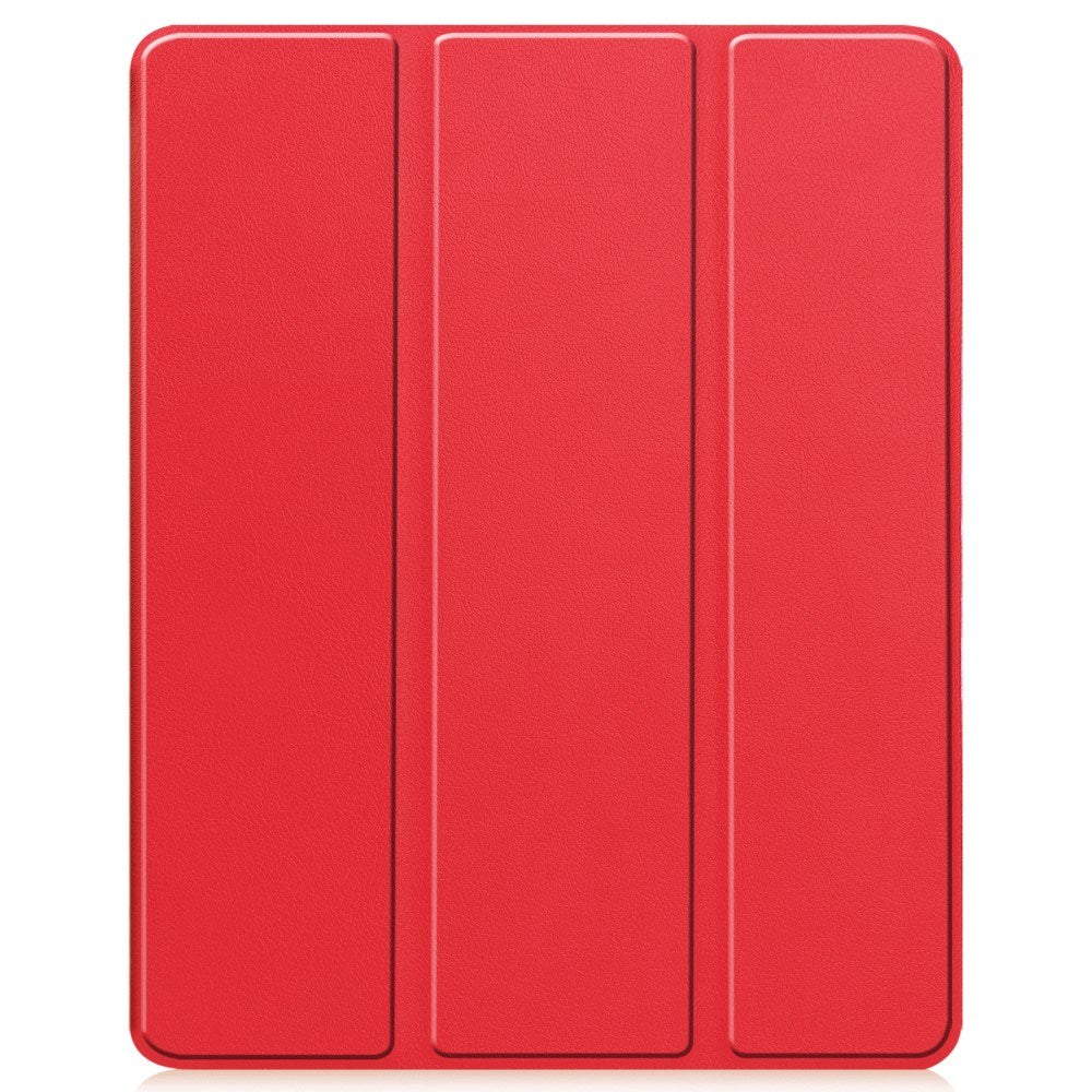 EIDERWOOD iPad Air 13" (2024) Tri-fold Konst Läder Fodral med Apple Pencil Hållare - Röd