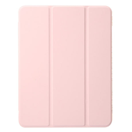 EIDERWOOD iPad Air 11" (2024) Tri-fold Konst Läder Fodral med Apple Pencil Hållare - Rosa