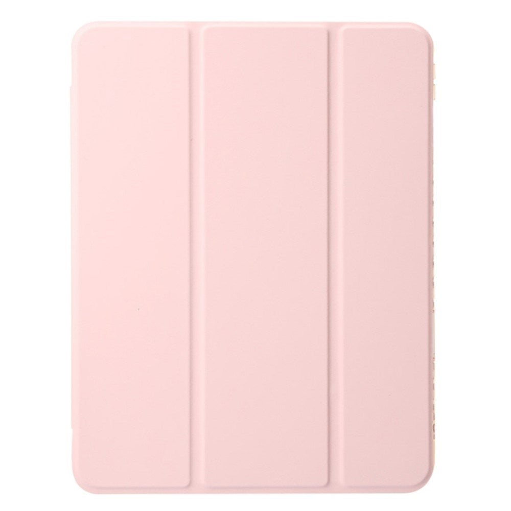 EIDERWOOD iPad Air 13" (2024) Tri-fold Konst Läder Fodral med Apple Pencil Hållare - Rosa