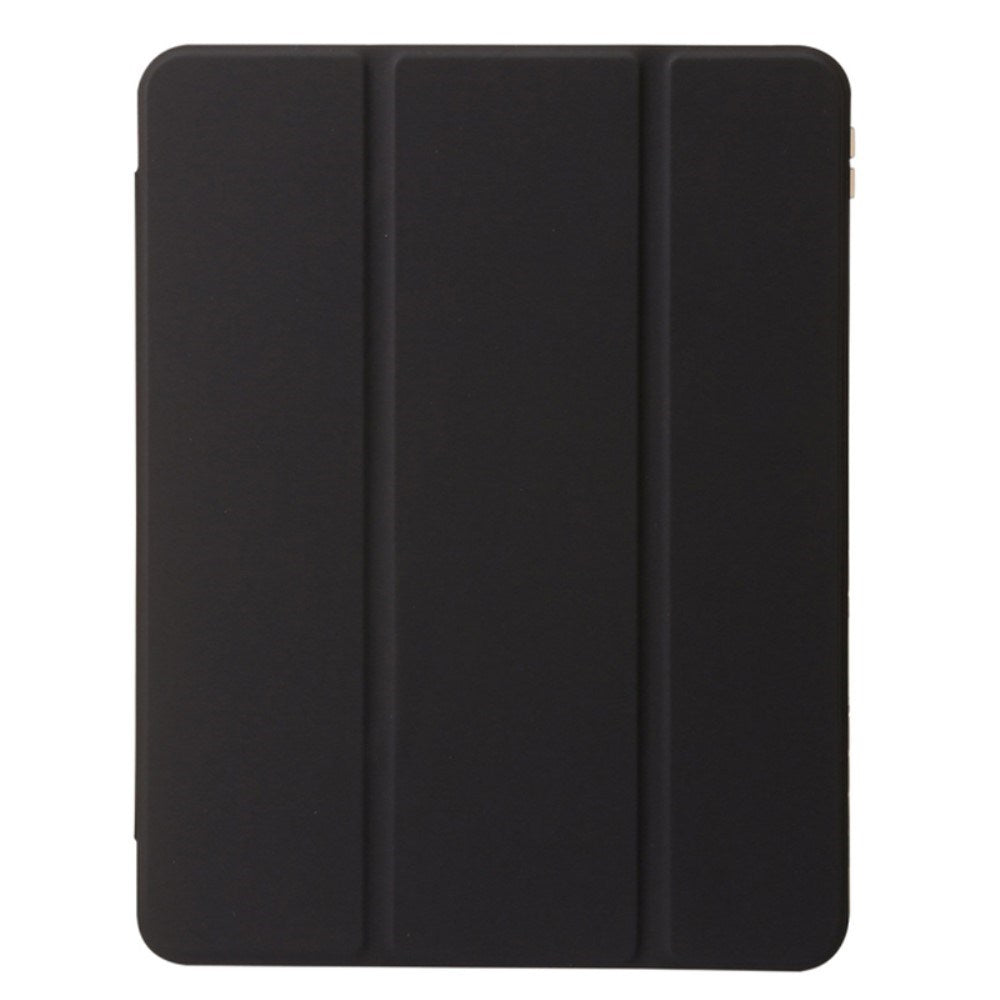 EIDERWOOD iPad Air 13" (2024) Tri-fold Konst Läder Fodral med Apple Pencil Hållare - Svart