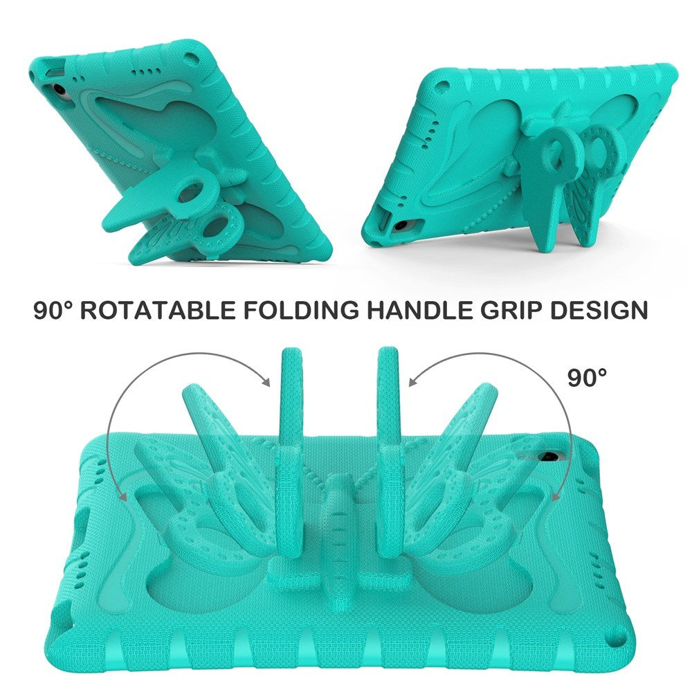 Samsung Galaxy Tab A11+ (Plus) / A9+ (Plus) EIDERWOOD Barnskal med Stativfunktion - Fjäril - Turkos