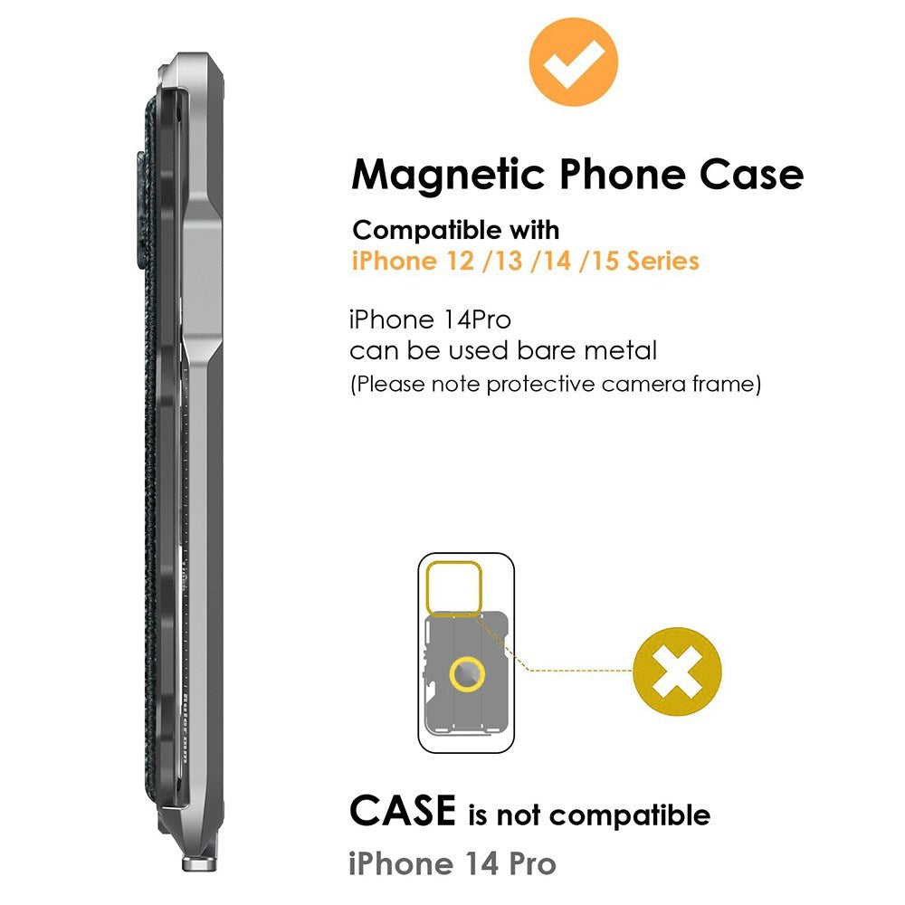 AULUMU Multifunktionell Korthållare - MagSafe Kompatibel - Vit / Silver
