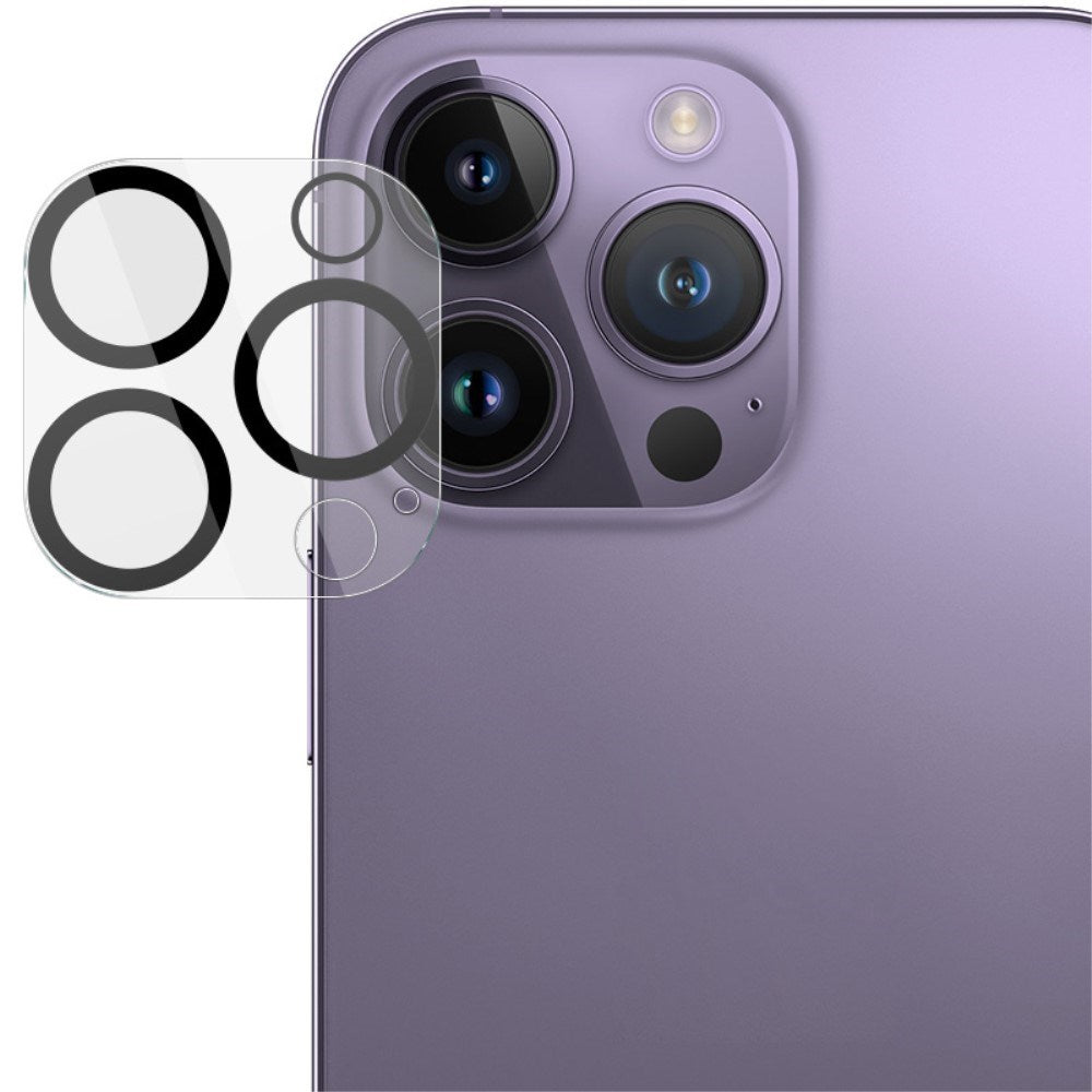 IMAK iPhone 16 Pro / 16 Pro Max Härdat Kameralins Skyddsglas - Genomskinlig / Svart